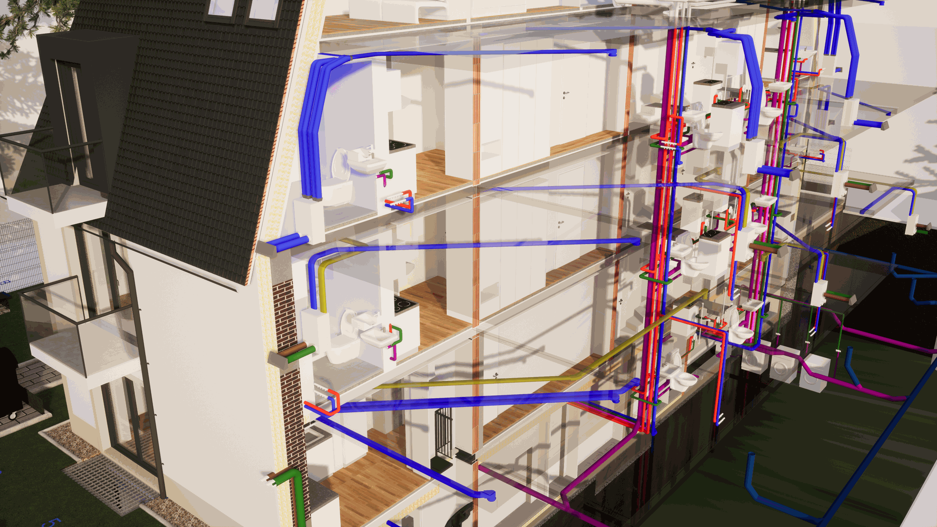 BIM TZB 2 " tchnical equipment of the building, BIM model"